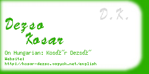 dezso kosar business card